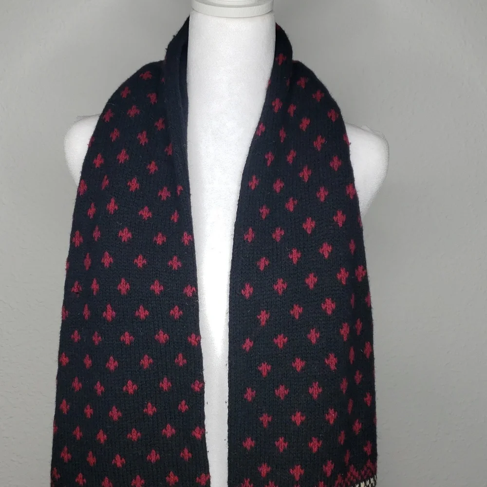 Vintage Lauren Ralph Lauren Unisex Knit Shetland Wool Scarf 90s Preppy Classic